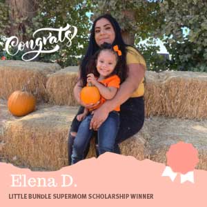 Elena Davalos is the first high school winner of the Little Bundle Supermom Scholarship
